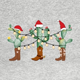 western christmas cactus santa hat T-Shirt